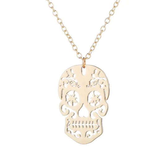 Vintage Skull Pendant, Ethnic Skull Necklace, Mexican Design