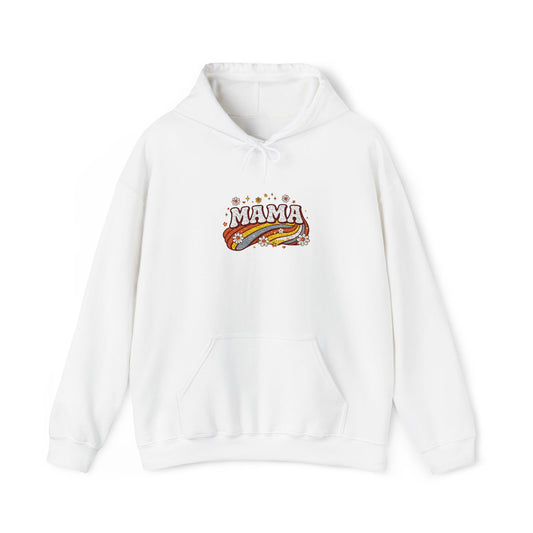 Embroidered Mama Text Floral Wave Hoodie
