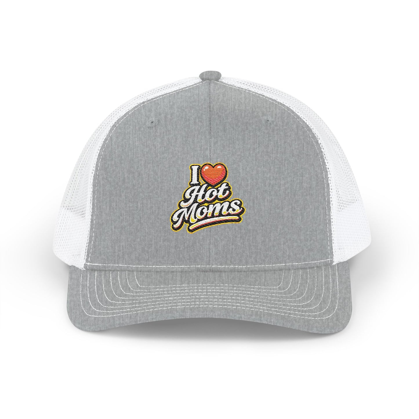 I Heart Hot Moms Snapback Embroidered Trucker Hat