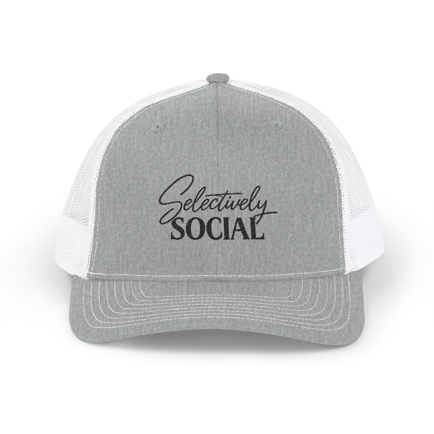 Selectively Social Embroidered Trucker Cap