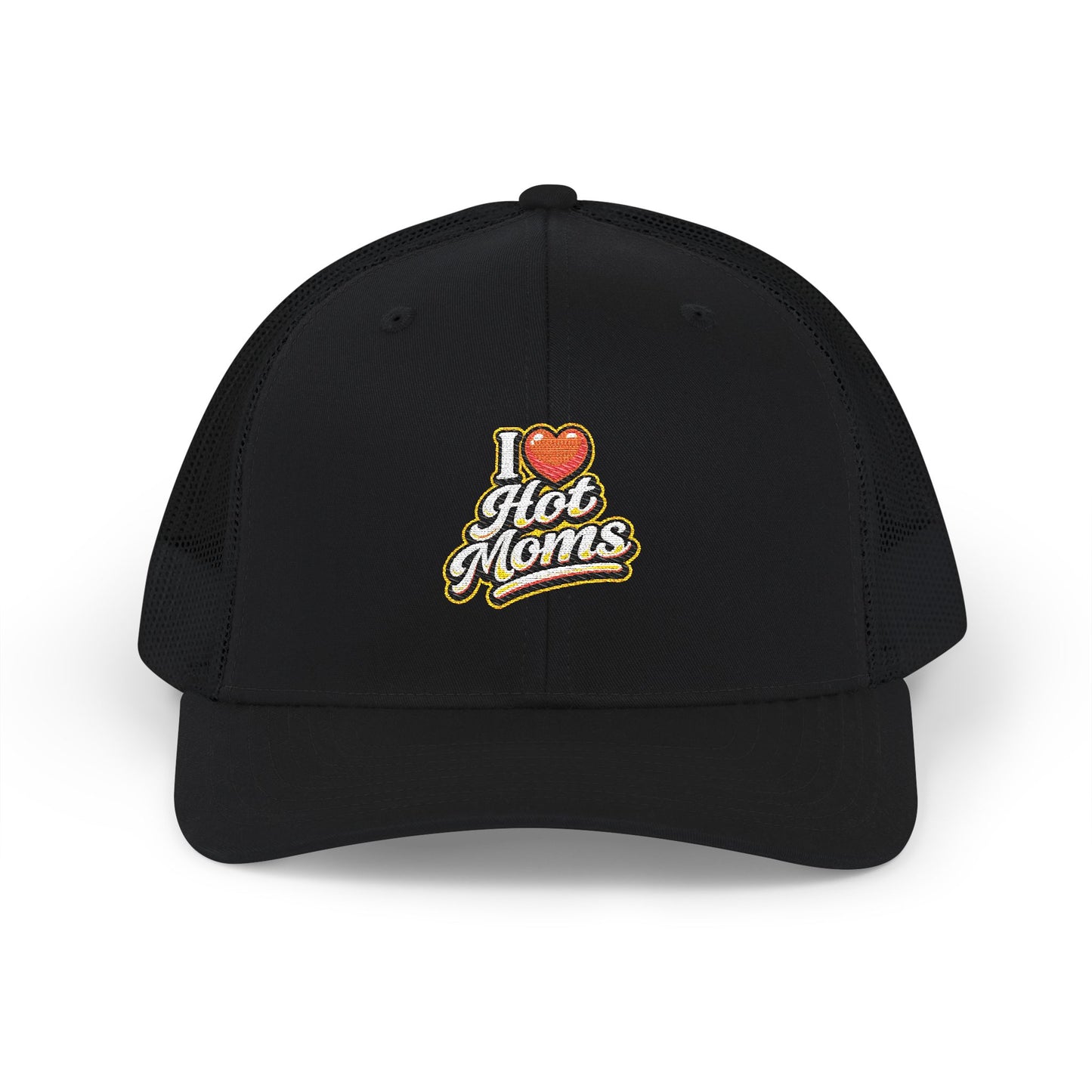 I Heart Hot Moms Snapback Embroidered Trucker Hat