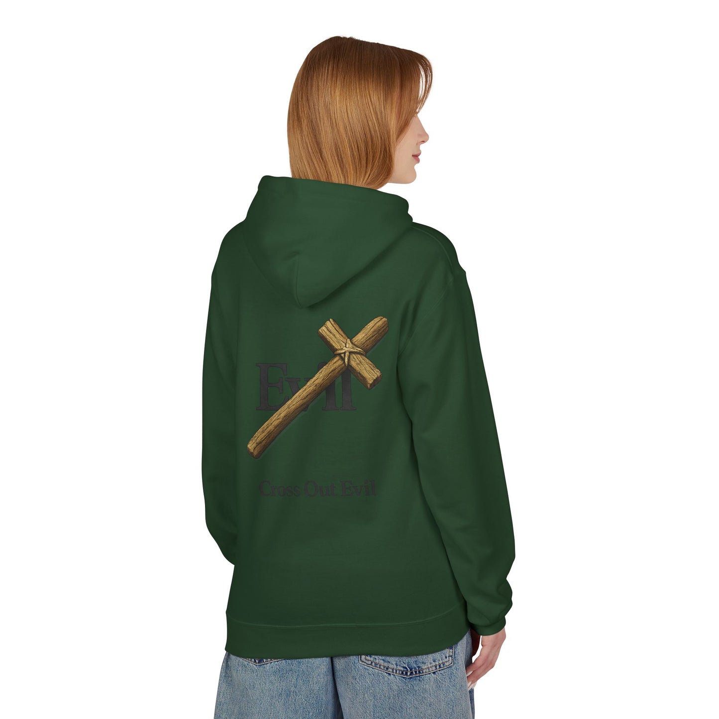 Cross Out Evil Christian Hoodie