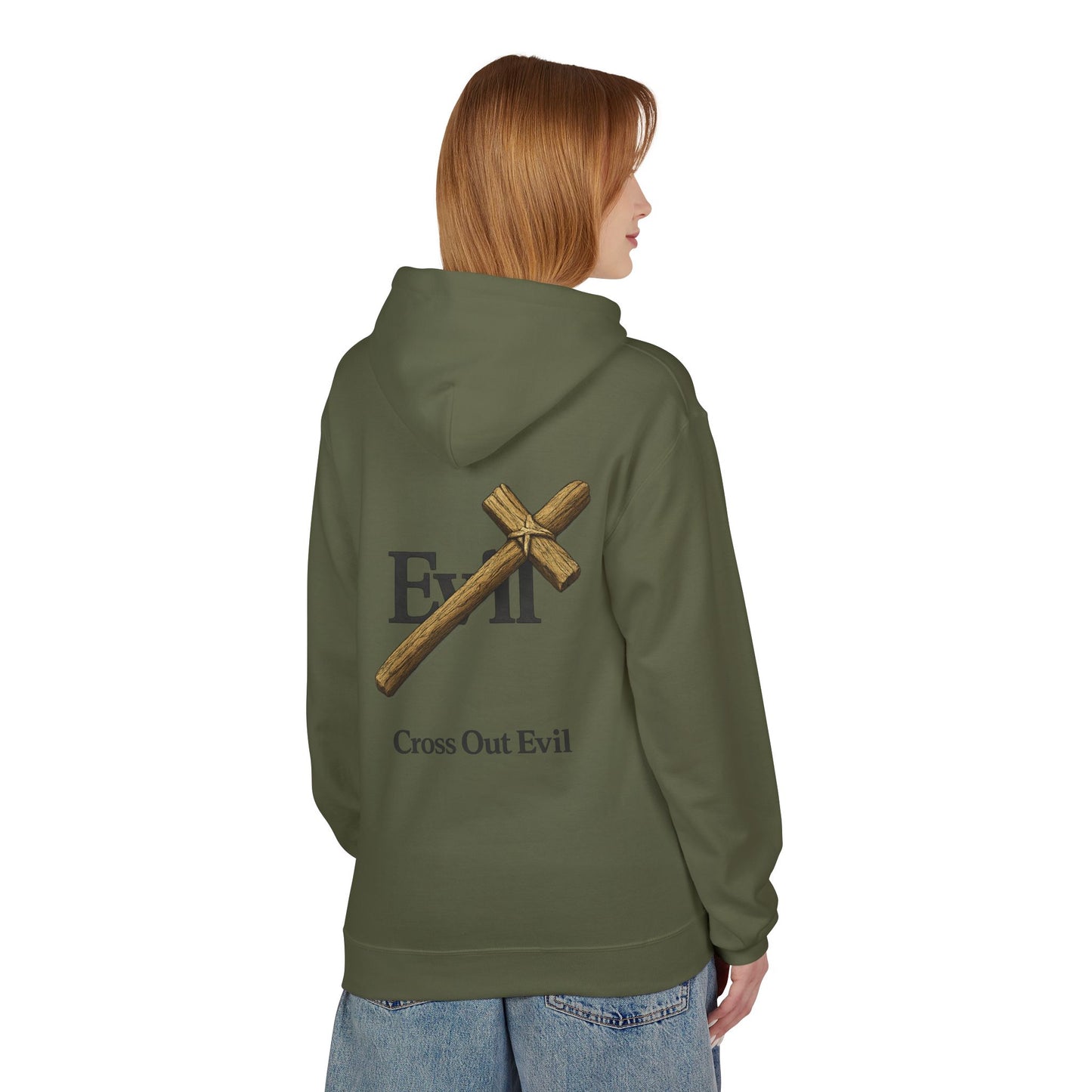 Cross Out Evil Christian Hoodie
