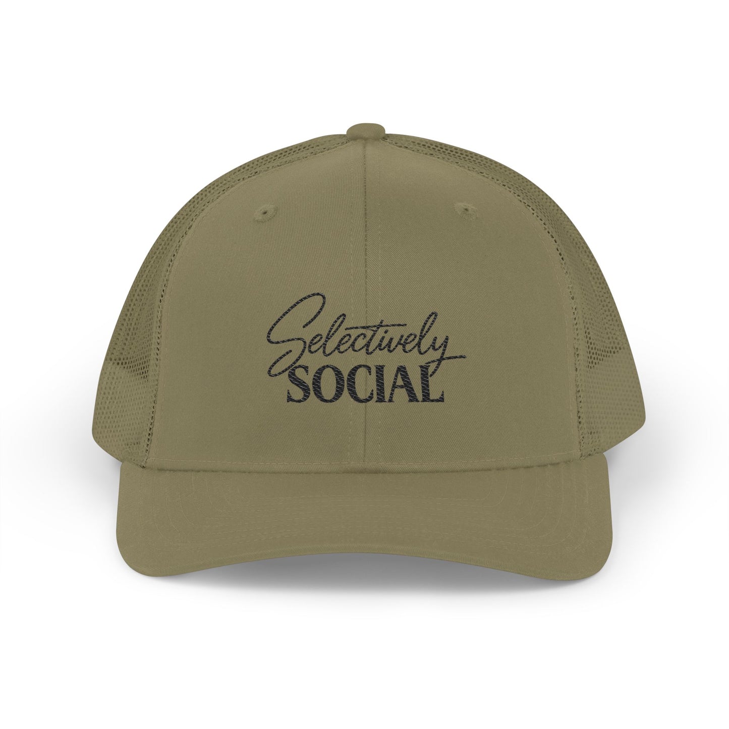 Selectively Social Embroidered Trucker Cap