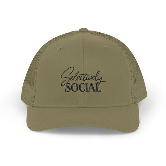Selectively Social Embroidered Trucker Cap