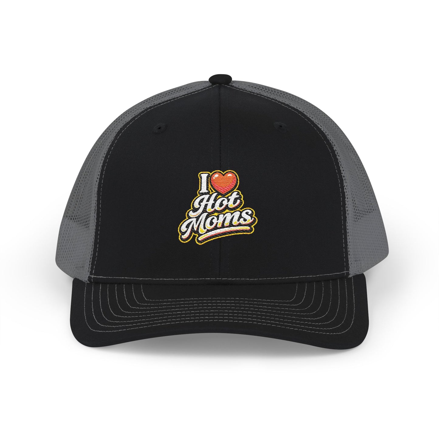 I Heart Hot Moms Snapback Embroidered Trucker Hat