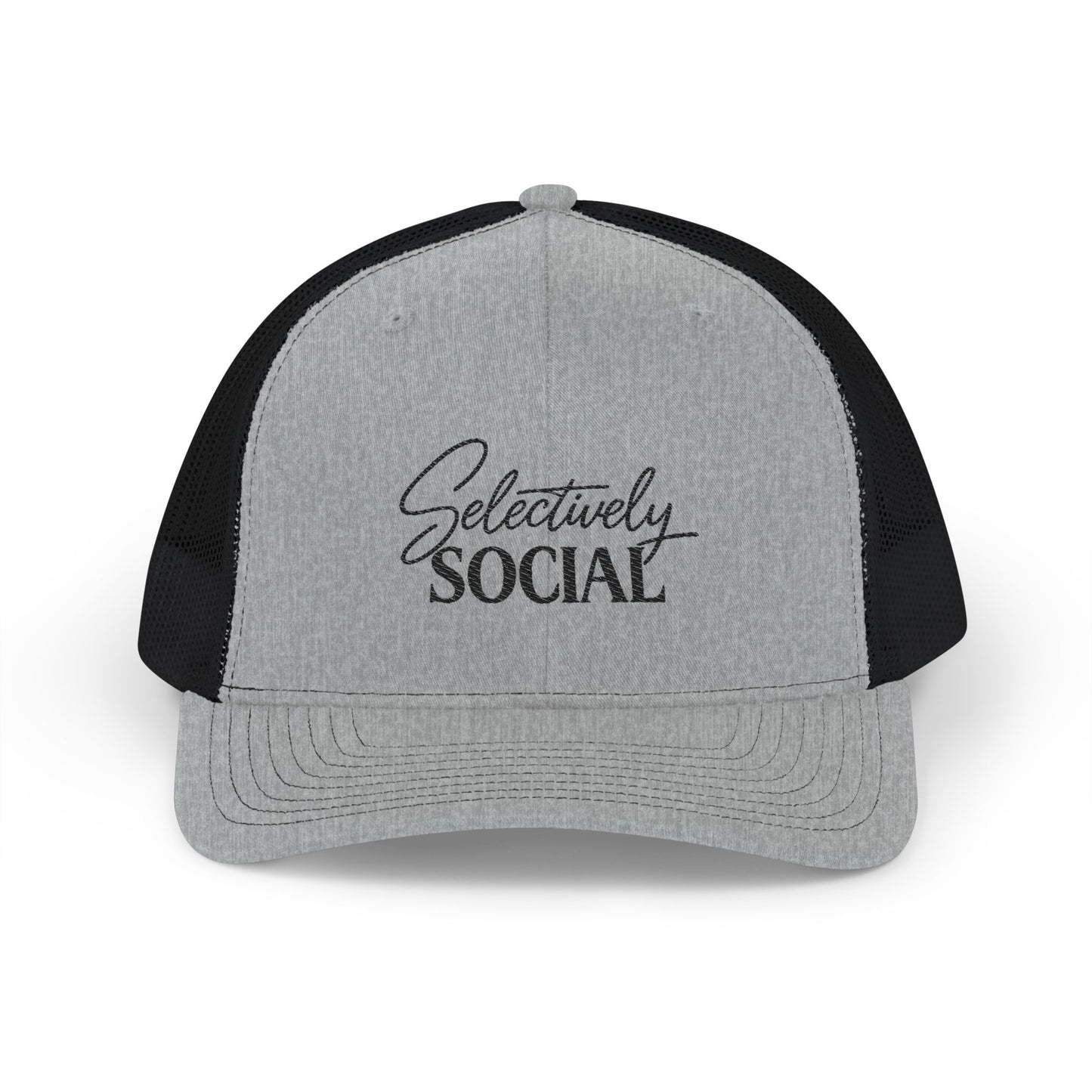 Selectively Social Embroidered Trucker Cap