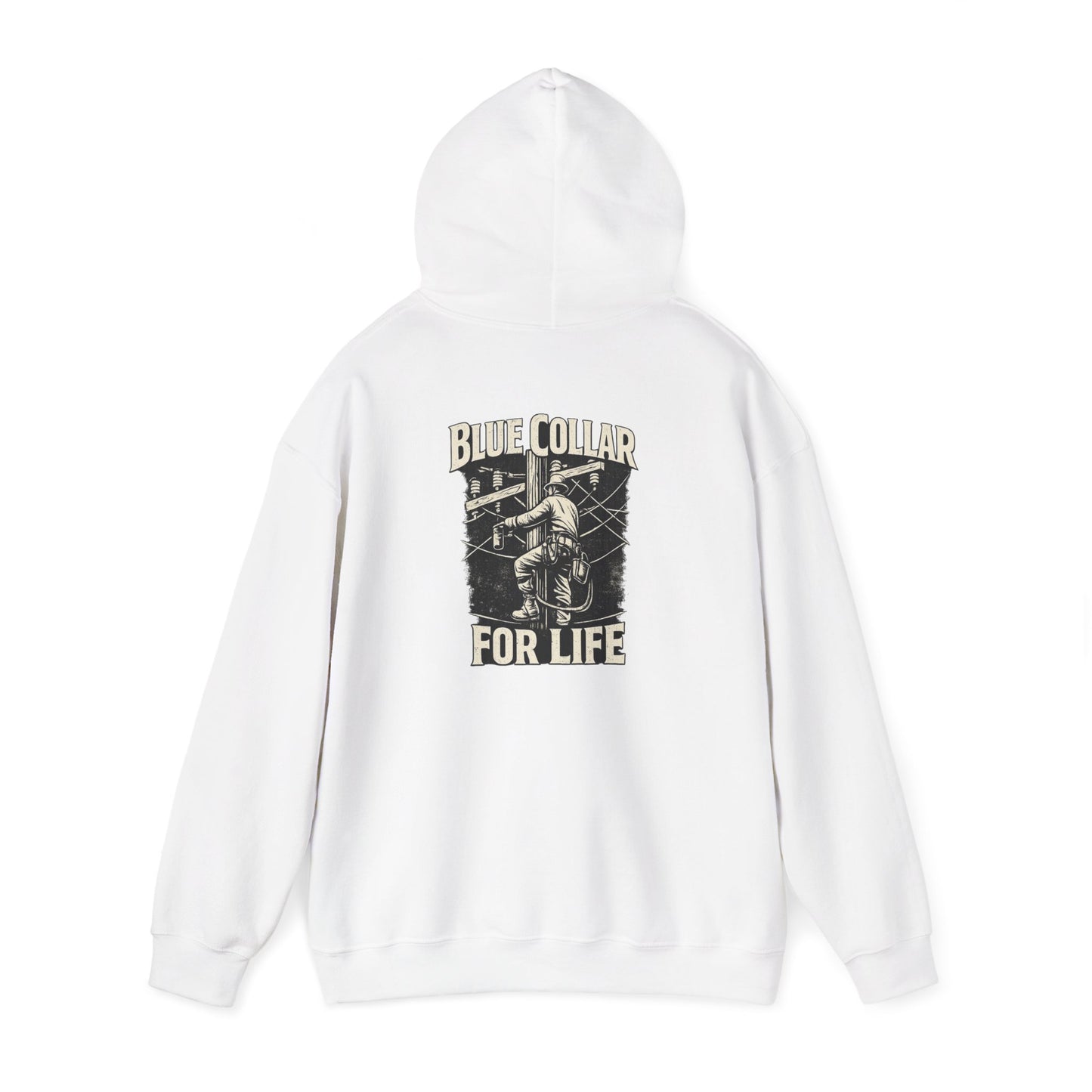 Blue Collar For Life Hoodie — Workman Vintage Rope Graphic Hooded Sweatshirt