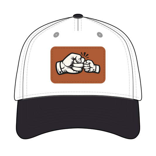 Fist Bump Leather Patch Baseball Cap