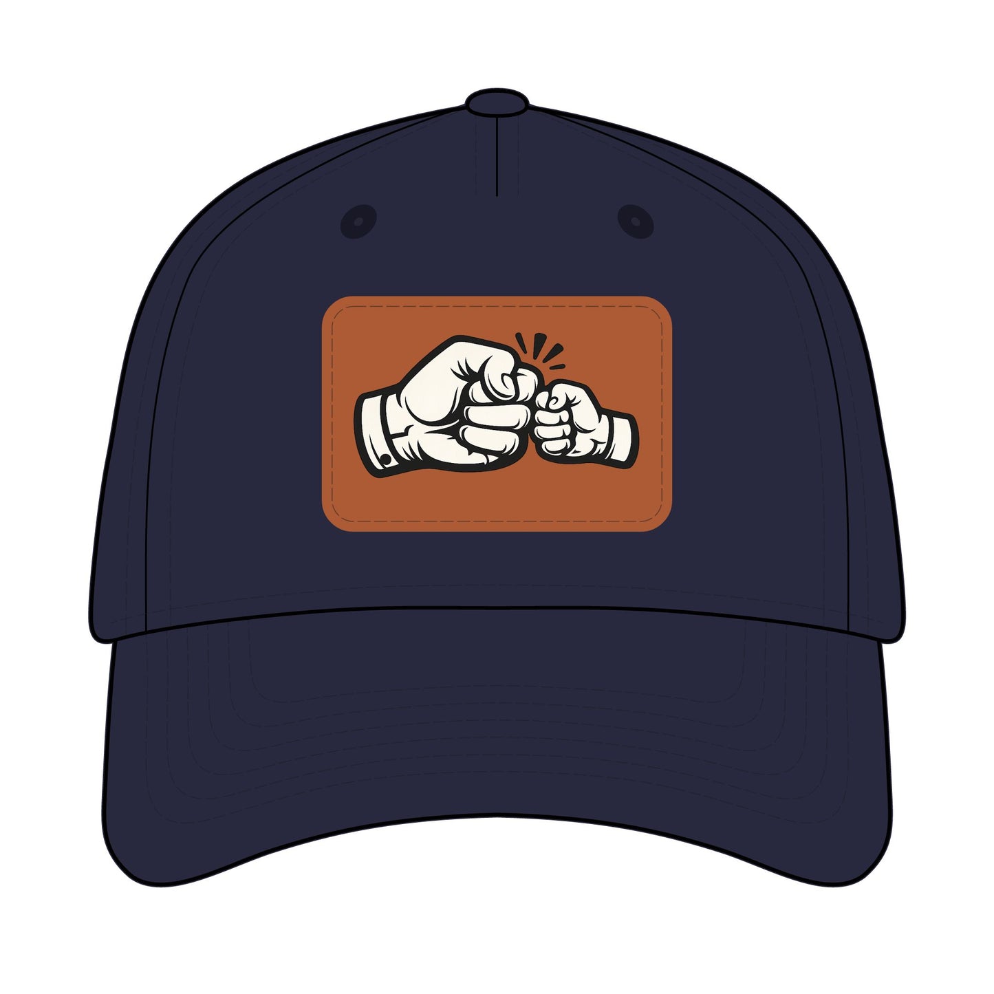 Fist Bump Leather Patch Baseball Cap