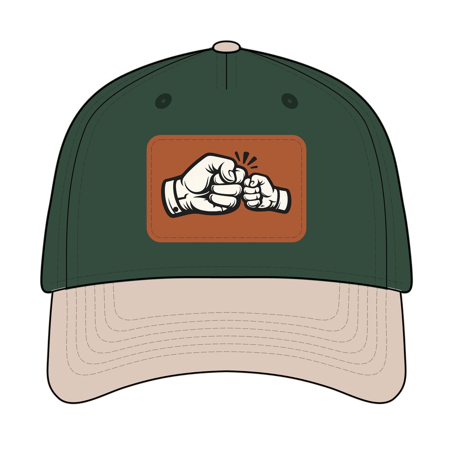 Fist Bump Leather Patch Baseball Cap