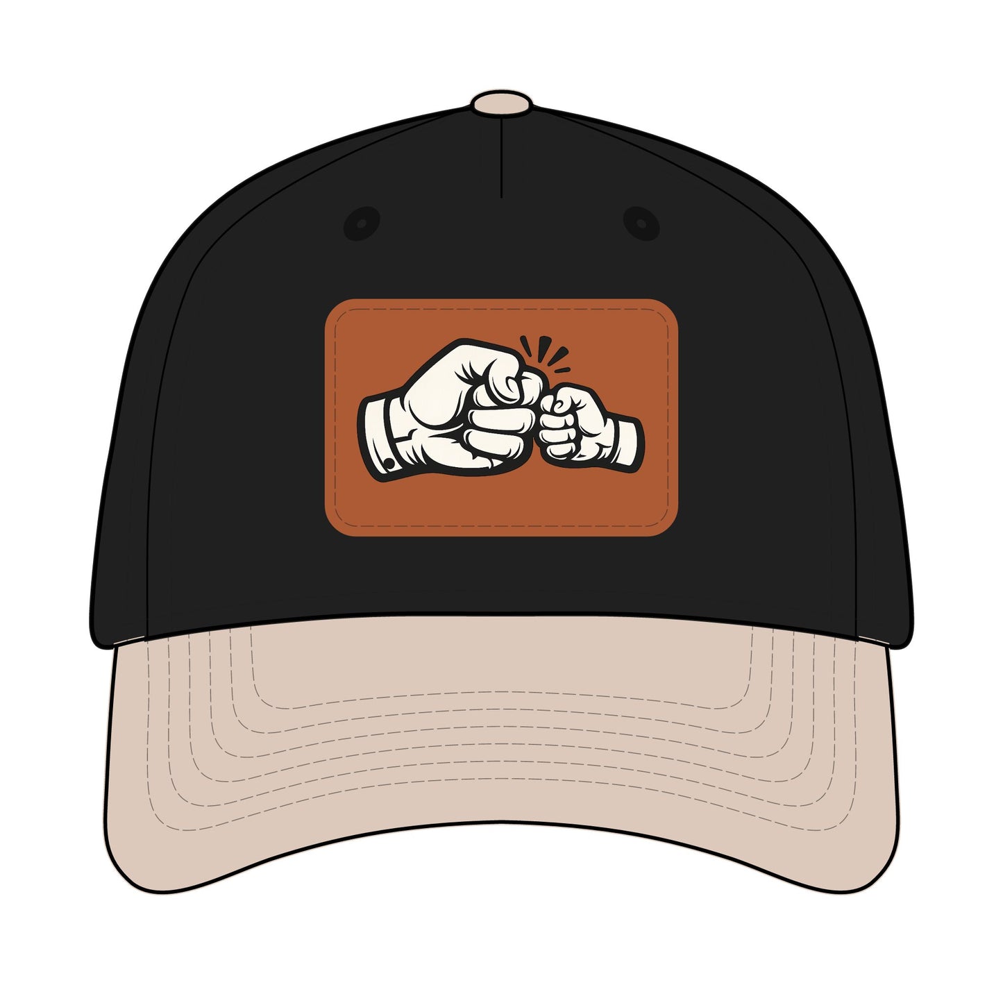 Fist Bump Leather Patch Baseball Cap