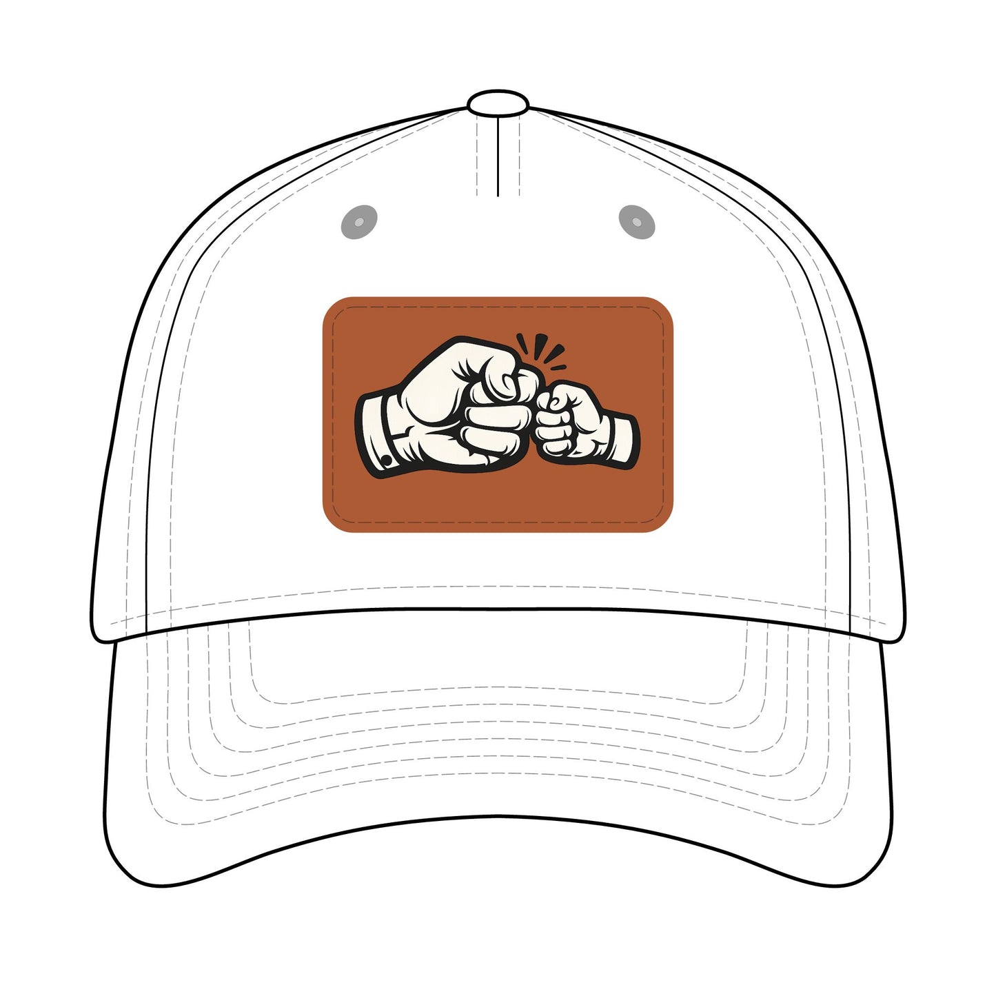 Fist Bump Leather Patch Baseball Cap