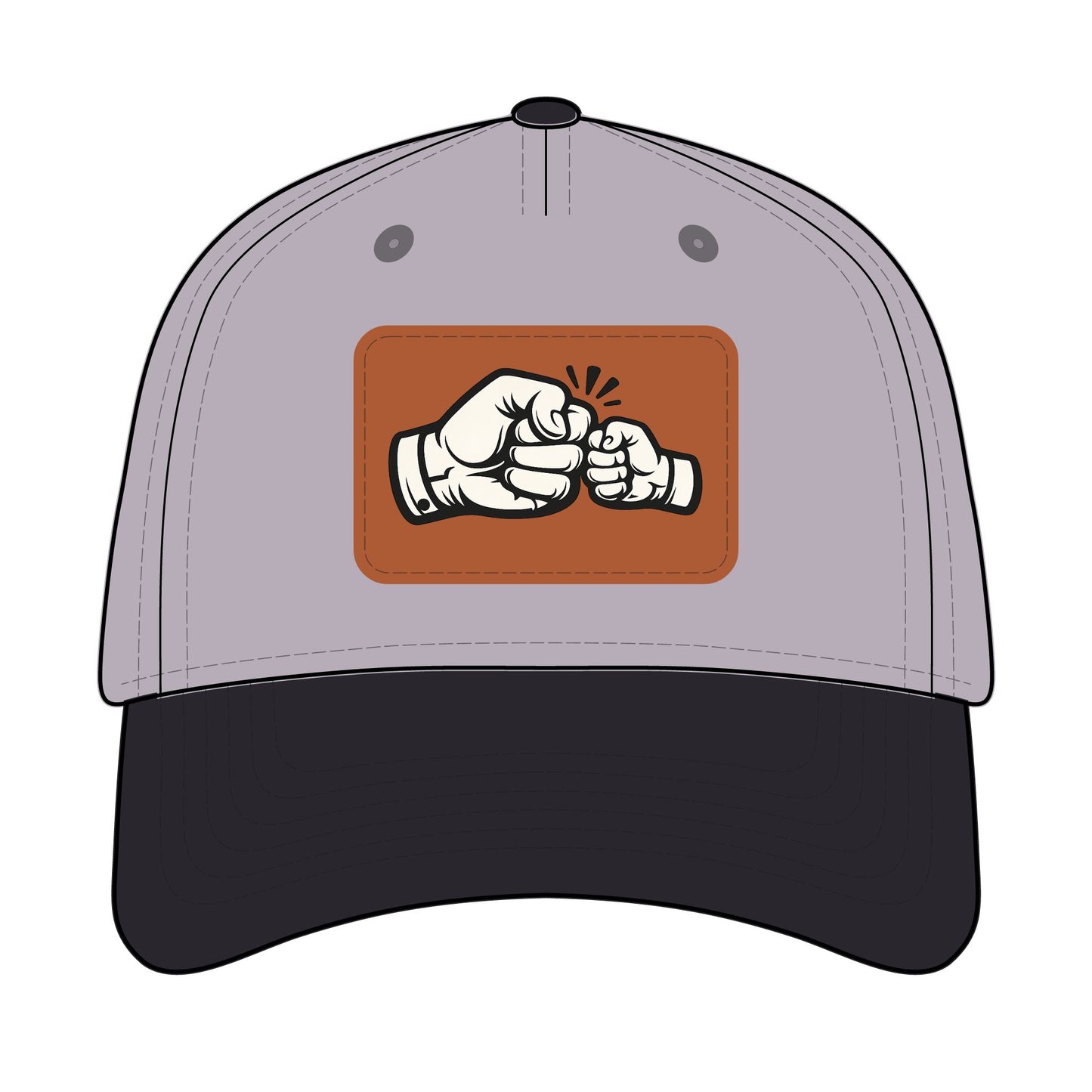 Fist Bump Leather Patch Baseball Cap
