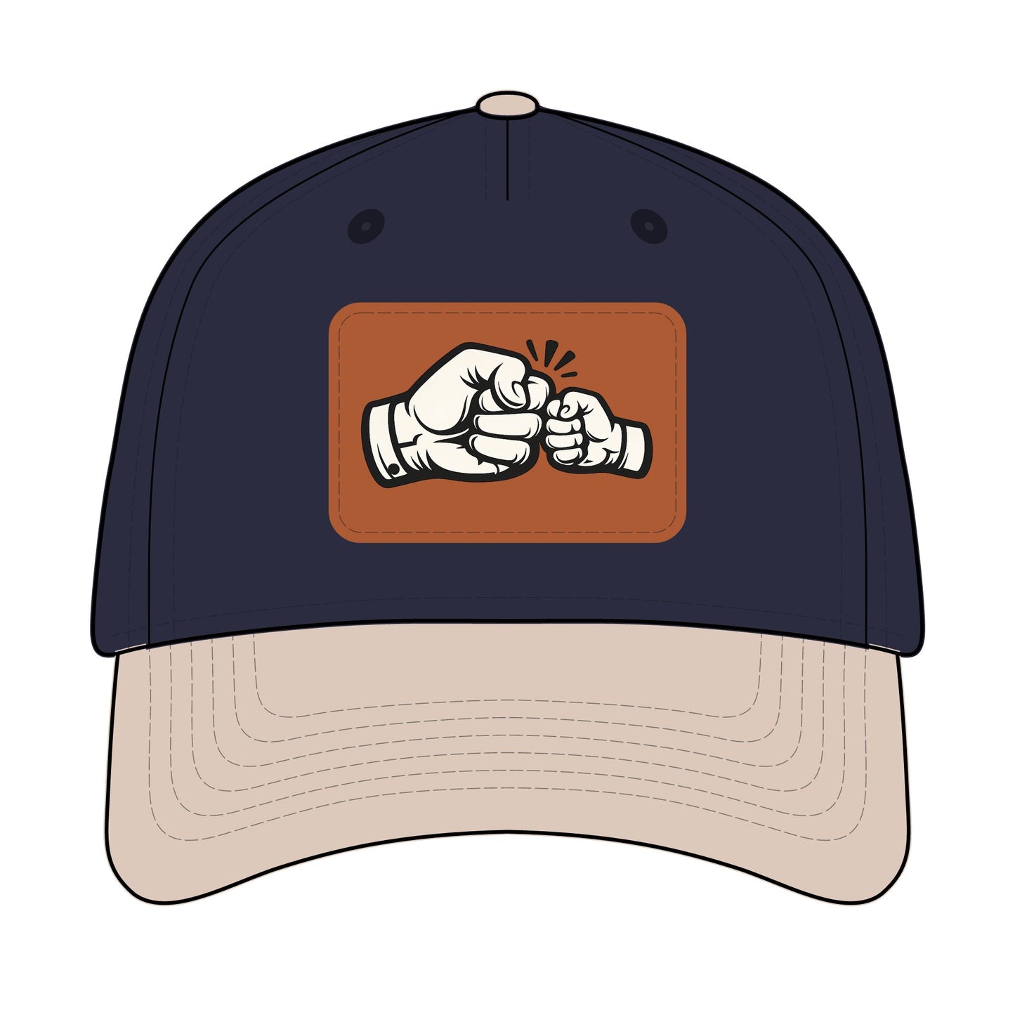 Fist Bump Leather Patch Baseball Cap