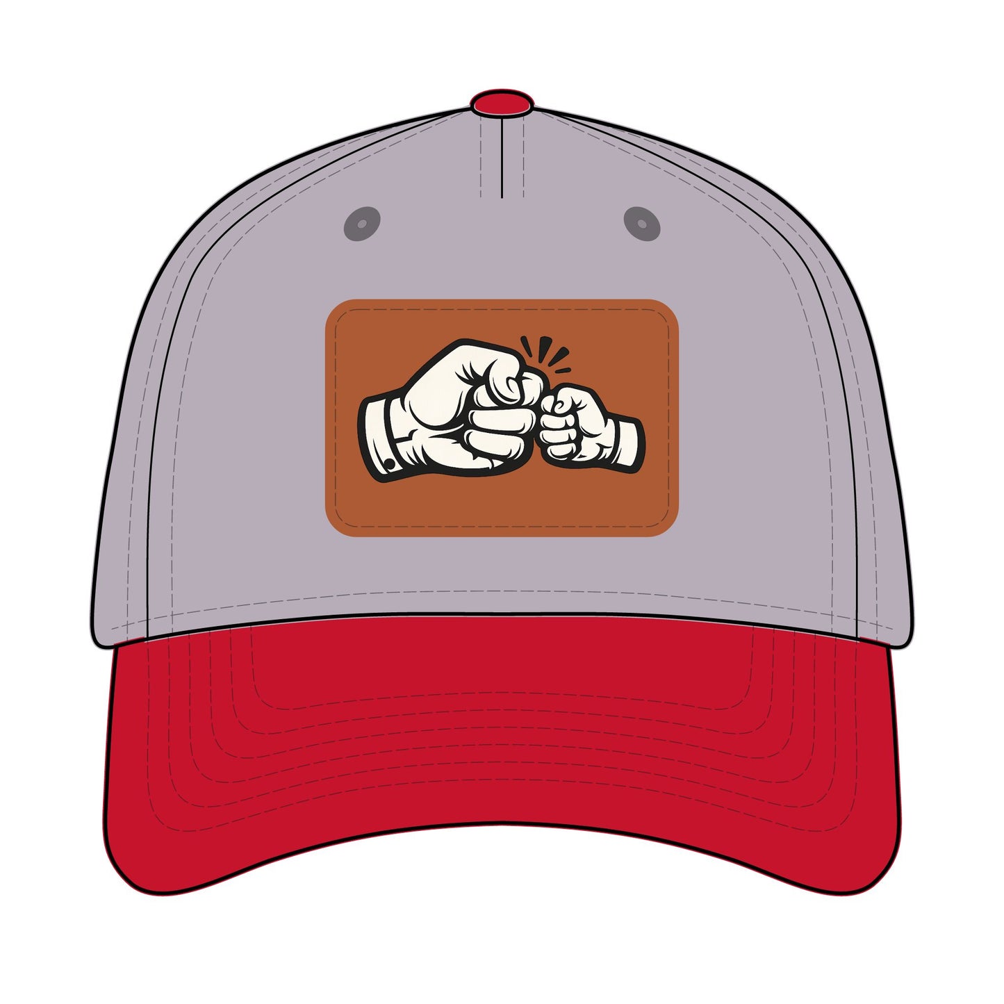 Fist Bump Leather Patch Baseball Cap