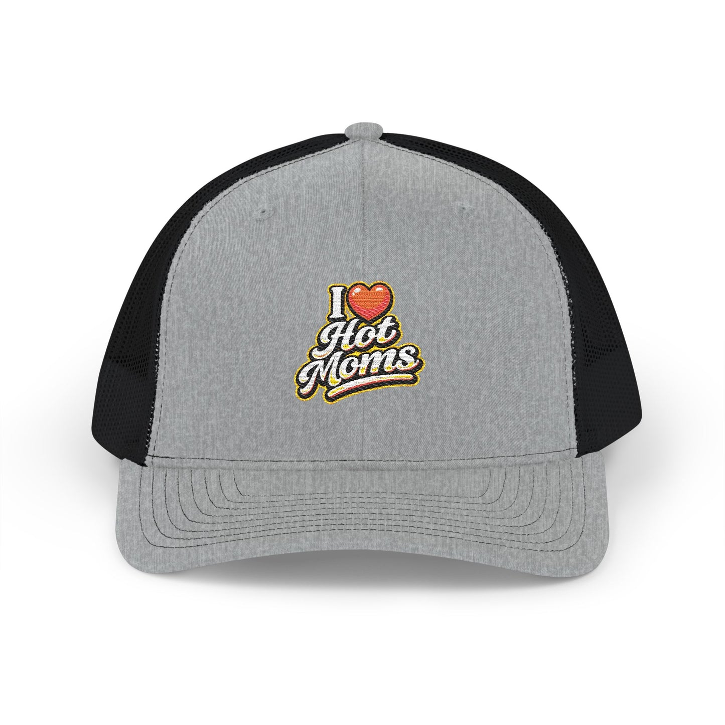 I Heart Hot Moms Snapback Embroidered Trucker Hat