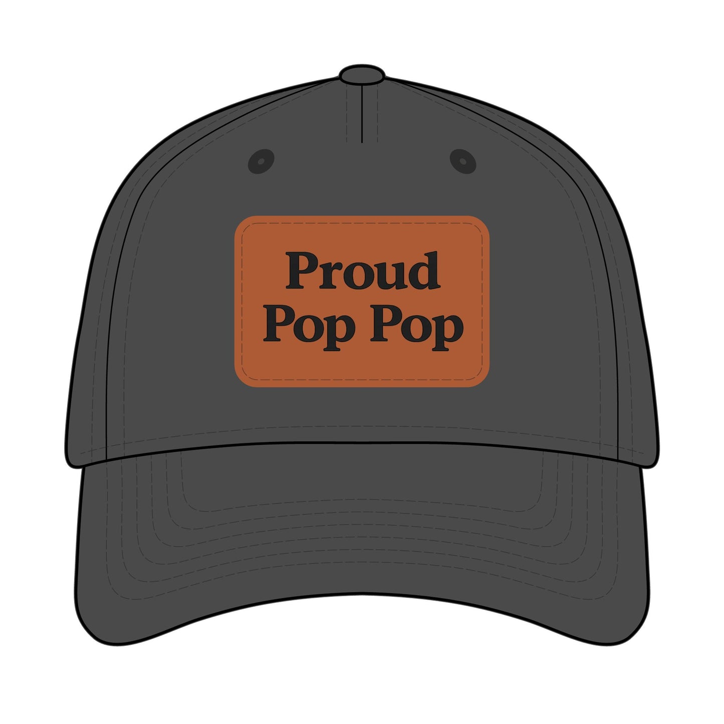 Proud Pop Pop Leather Patch Baseball Cap