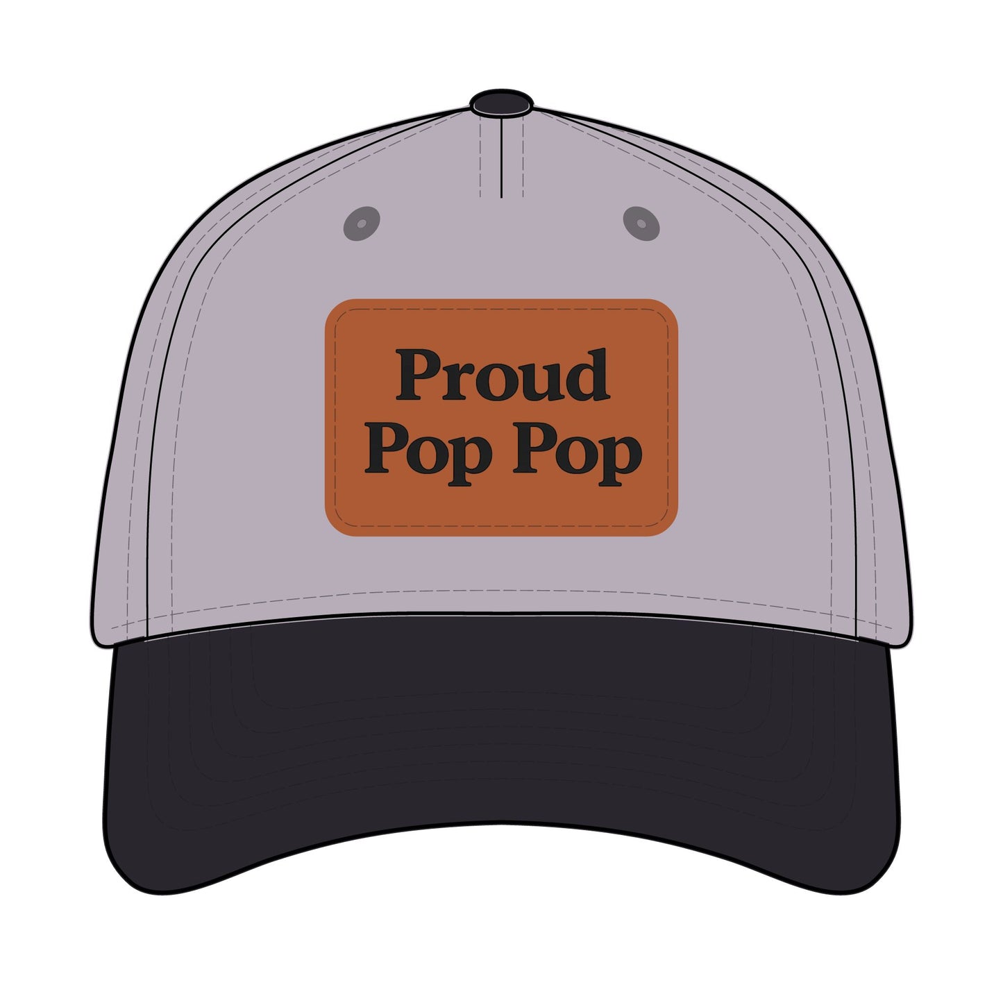 Proud Pop Pop Leather Patch Baseball Cap