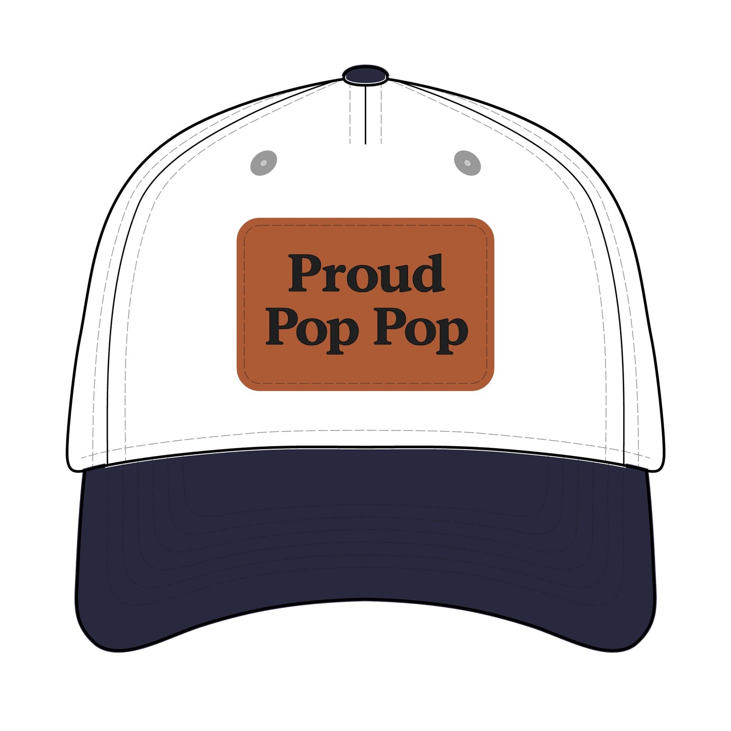 Proud Pop Pop Leather Patch Baseball Cap