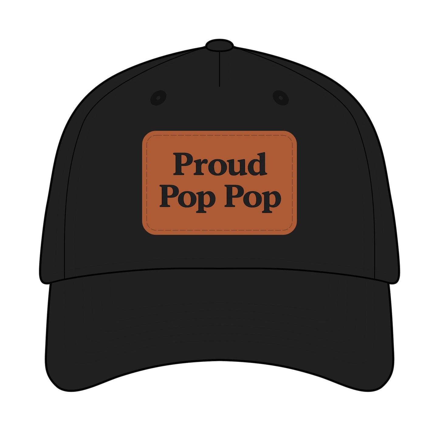 Proud Pop Pop Leather Patch Baseball Cap