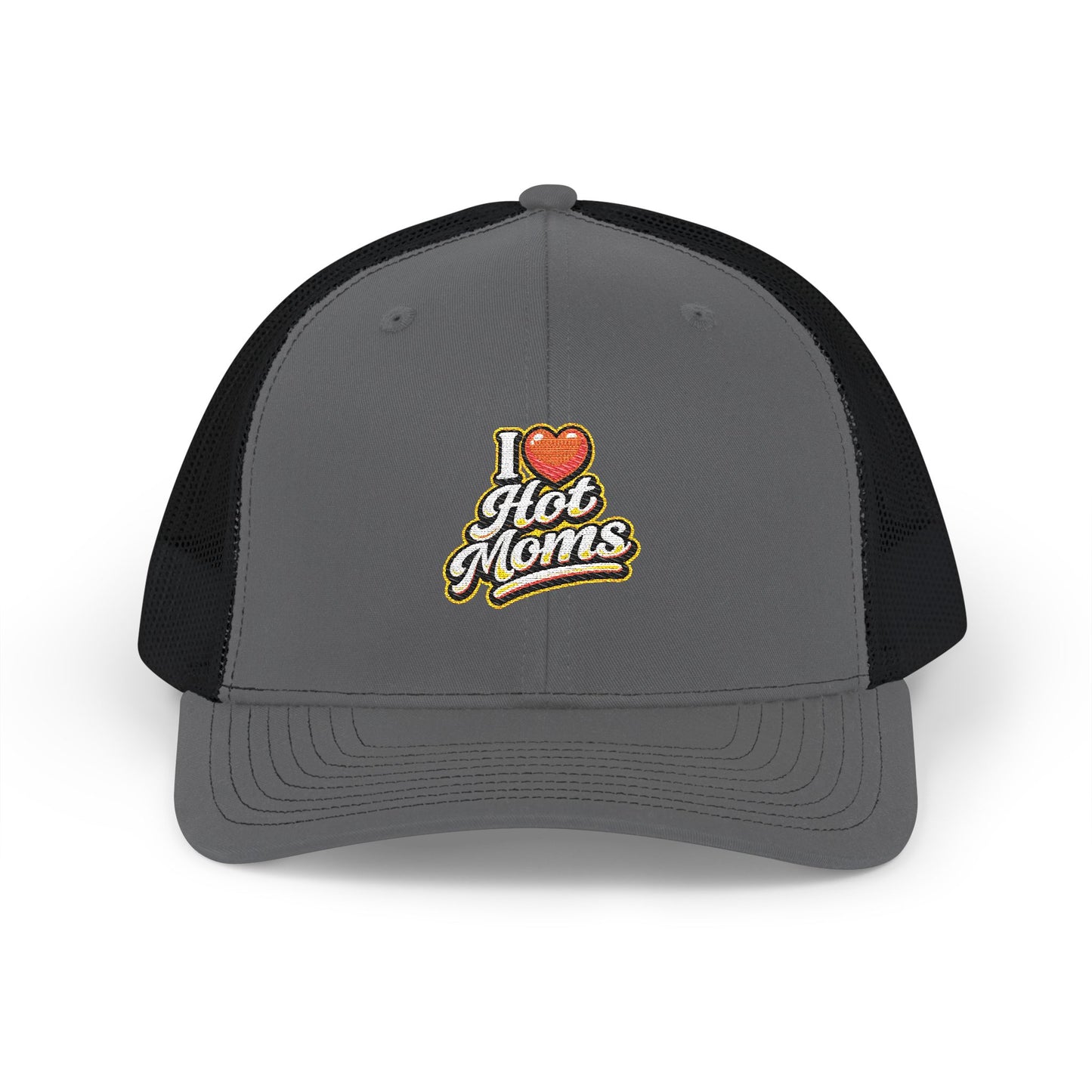 I Heart Hot Moms Snapback Embroidered Trucker Hat