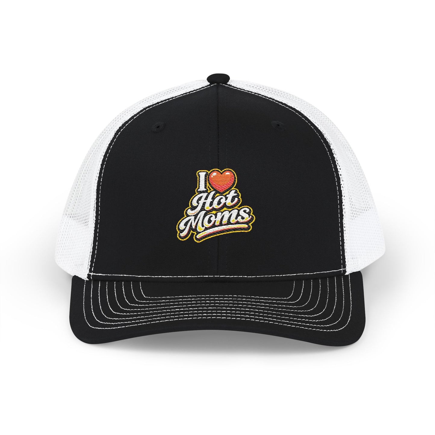 I Heart Hot Moms Snapback Embroidered Trucker Hat