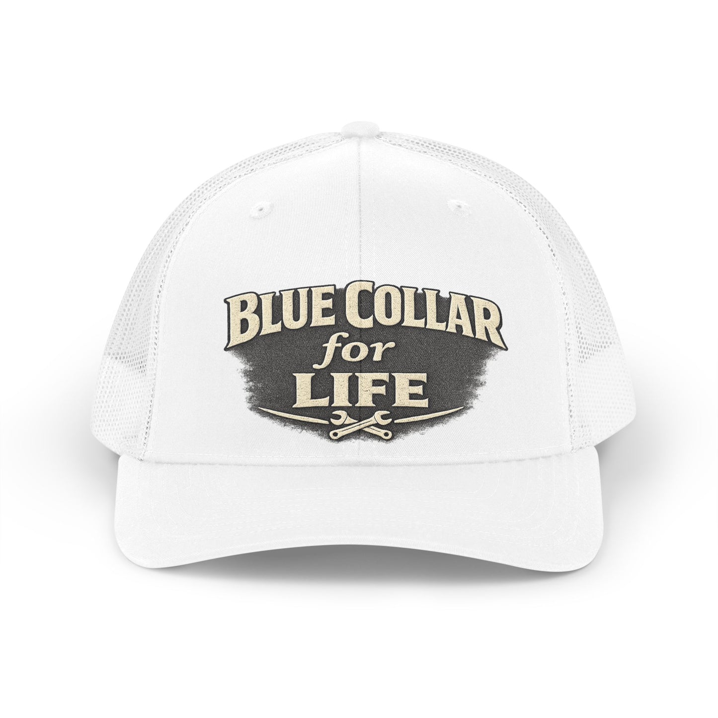 Trucker Hat — "Blue Collar for Life" Retro Workwear Cap