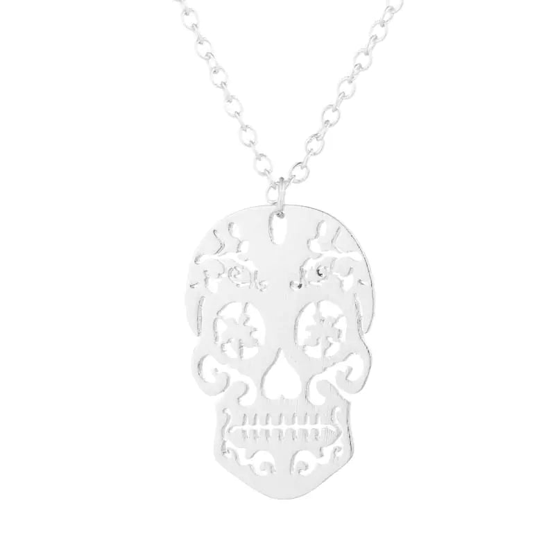 Vintage Skull Pendant, Ethnic Skull Necklace, Mexican Design