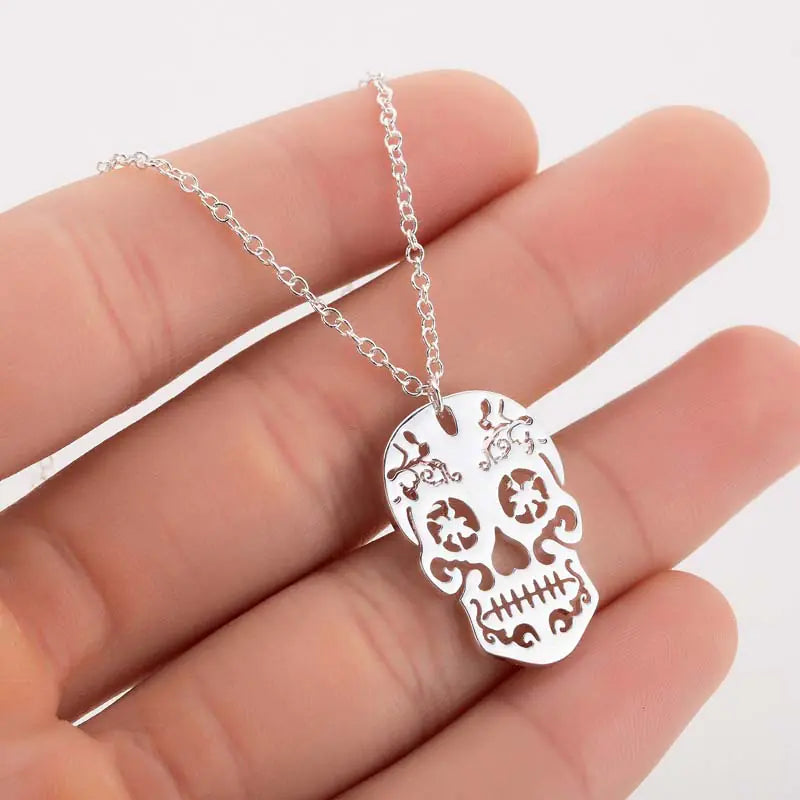 Vintage Skull Pendant, Ethnic Skull Necklace, Mexican Design